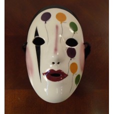 Fancy Faces Mardi Gras Porcelain Mask New Orleans Kings & Clowns Balloons Signed   223075572437
